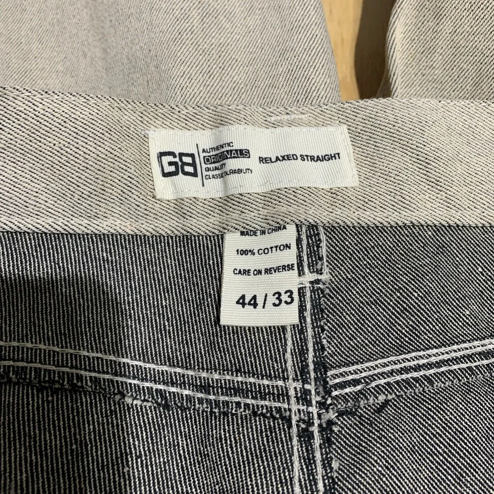 GB‎ Authentic Originals Mens Jeans 44x33 Grey Relaxed Fit Straight Leg New AO8